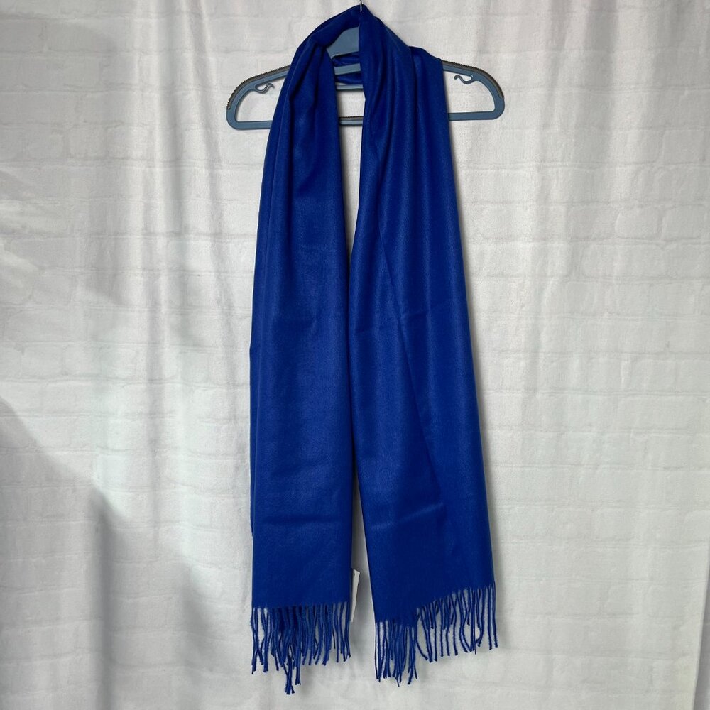NEW DeZin Very Soft Fringed Royal Blue Wrap Scarf Shawl